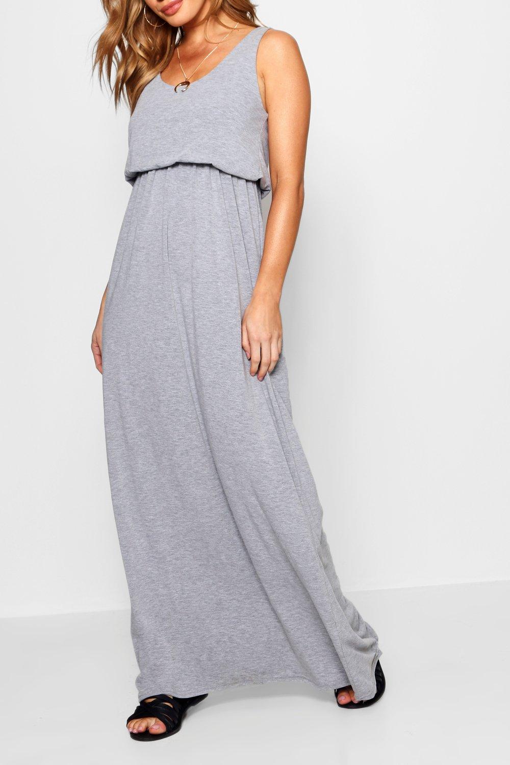 Petite grey 2025 maxi dress